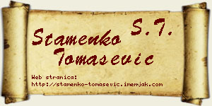 Stamenko Tomašević vizit kartica